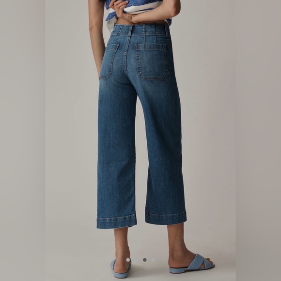 Anthropologie Maeve The Colette Crop High-Rise Wide-Leg Jeans Women’s 27 - Picture 2 of 8